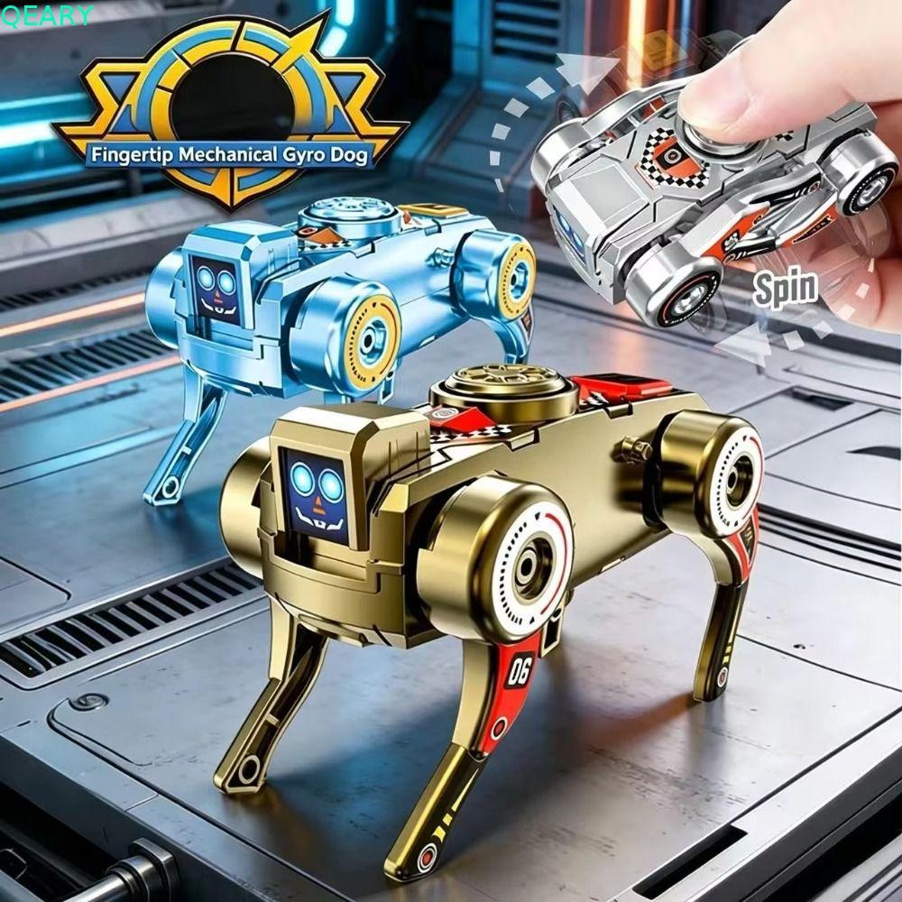 QEARY Transforming Robot Dog Fidget Toy, 360° หมุนการออกแบบการเปลี่ยนรูปหุ่นยนต์สุนัข Fidget Gyro, Creative Deformed Sensory Antistress Deformed Mechanical Dog Fidget ของเล่น