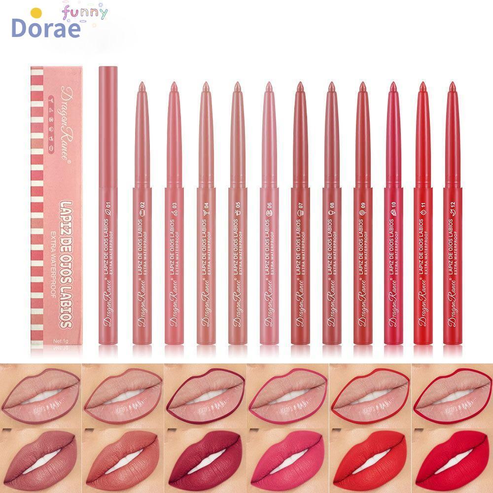 DORAESE Lip Liner, Natural Outline Lip Contour Line Velvet Lipliner Pencil, Waterproof Matte Lipline