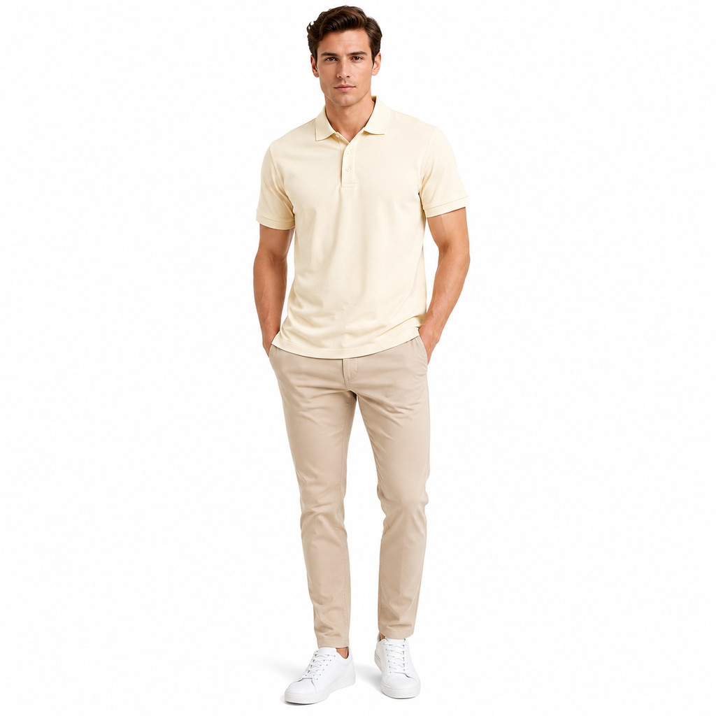 Baverre by Hassenda - Denver เสื้อโปโลผู้ชายธรรมดาคอปก Unisex แขนสั้น Offwhite VPG81211OFW