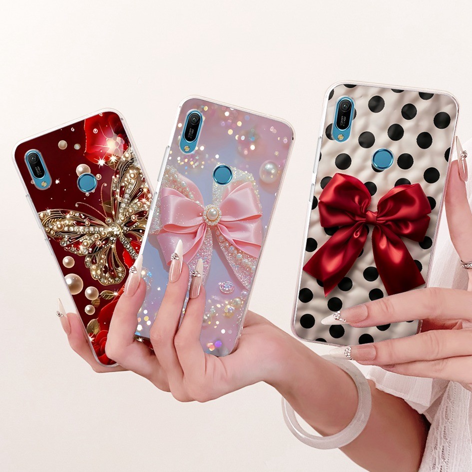 สําหรับ Huawei Y6 Y6s 2019 กรณี MRD-LX1 MRD-LX3 สวยผีเสื้อซิลิโคนปกหลังสําหรับ Huawei Y6 Pro 2019 MR
