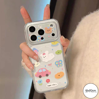 เหมาะสำหรับ IPhone 15 16 17 air 14 13 12 11 Pro Max 17 Pro 15 16 14 Plus เคสคอนนิ่ง ลายการ์ตูนน่ารัก สไตล์ฮิตกันกระแทก