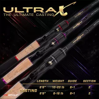 คัน 84 Ultra-X คันตีเหยื่อปลอมแบลงค์ X-Cross ทั้งคัน ความยาว 6ฟุต6 2 ท่อนต่อกลาง