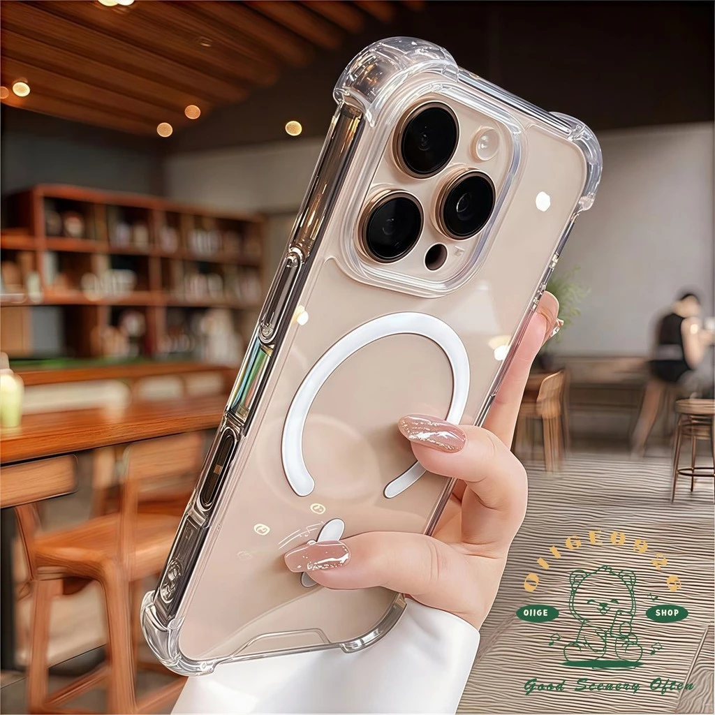 ถุงลมนิรภัยป้องกันการตกแม่เหล็กเคสโทรศัพท์ ไอโฟน16 มือโปร สูงสุด 15 14 13 12 11 ปลอกสําหรับเคส ไอโฟน ซิลิโคนนิ่ม ทีพียู กันกระแทก