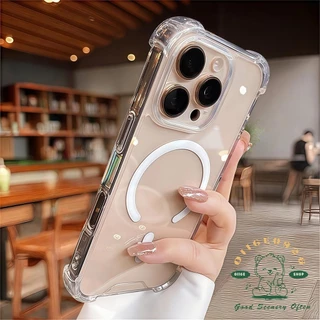 ถุงลมนิรภัยป้องกันการตกแม่เหล็กเคสโทรศัพท์ ไอโฟน16 มือโปร สูงสุด 15 14 13 12 11 ปลอกสําหรับเคส ไอโฟน ซิลิโคนนิ่ม ทีพียู กันกระแทก