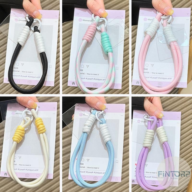 สายคล้องข้อมือโทรศัพท์สีพาสเทลน่ารักทันสมัย ​​สายคล้องข้อมือแบบสั้น สีมาการอง ทนทาน สายคล้องข้อมือแบบโซ่ Phone Charms