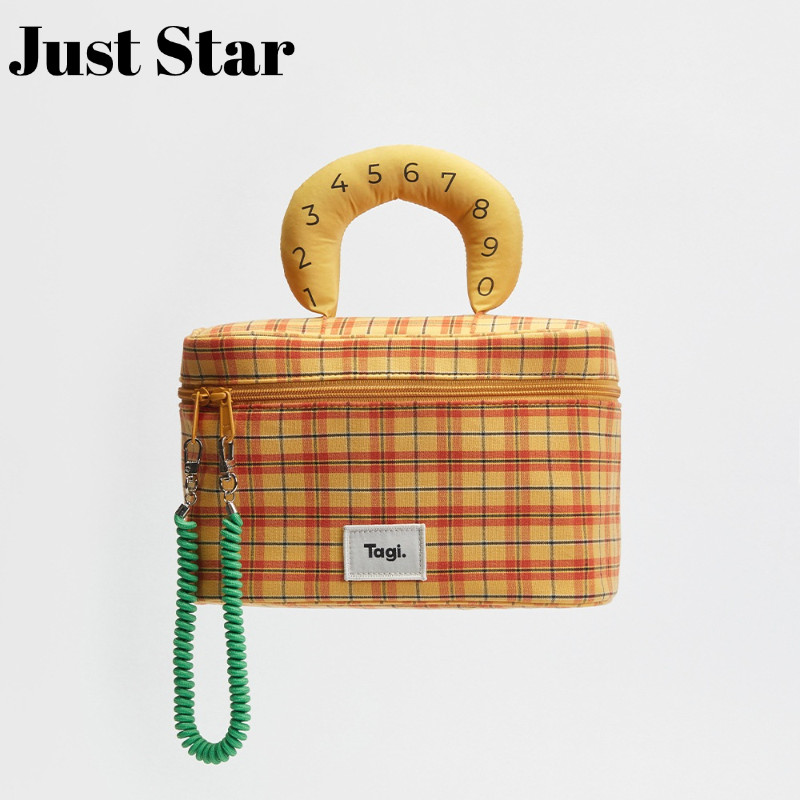 JUSTSTAR Small House กระเป๋าเครื่องสําอางผู้หญิงใหม่กันน้ําแบบพกพาล้างความจุขนาดใหญ่กระเป๋าเครื่องสํ