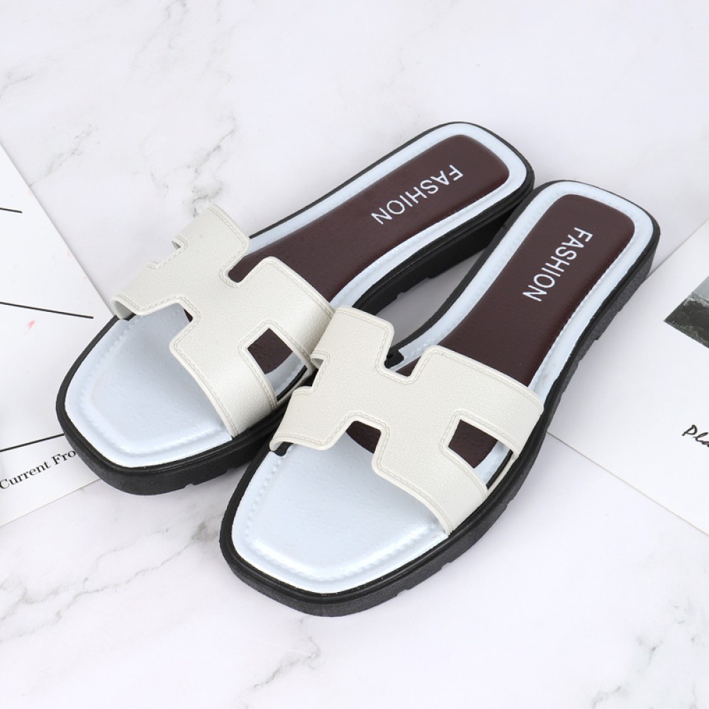 รองเท้าผู้หญิงรองเท้าแตะพนังทรายแบน ljs ใหม่ h รองเท้าแตะสีดํา 36 Shop california223 th ✨b_april405.