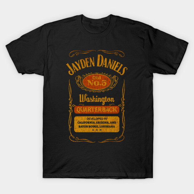 เสื้อยืด Vintage Jayden Daniels Old No 5 QB - Jack Daniels Bottle T-Shirt แท้ Cotton 100% หลวม