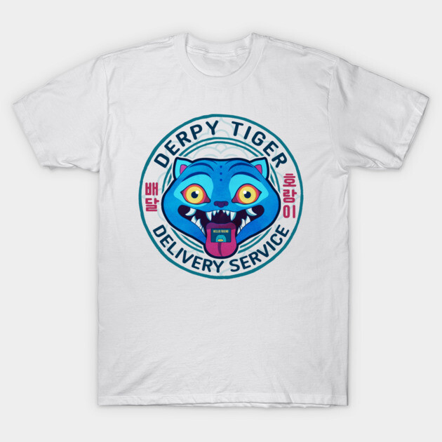 เสื้อยืด Vintage Derpy Tiger Delivery Service T-Shirt แท้ Cotton 100% ใส่เดินทาง สไตล์ S-5XL y2k