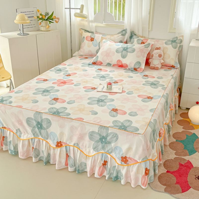 单床裙韩版床罩床笠床单保护套防尘供应链货源Single Bed Skirt Korean Style Bed Cover Bed Cover Bed Sheet Protective Cover202