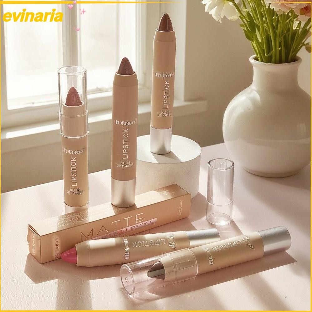 EVINARIA Lipliner ดินสอ, Matte พร้อม Gold Glitter ลิปสติก Lipliner, กันน้ํายาวนานเงา Lipliner สําหรั