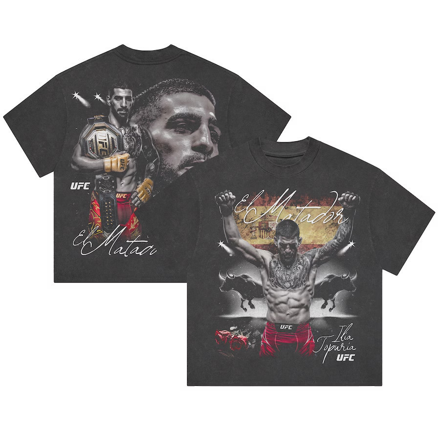 เสื้อยืดแขนสั้น.Topuria.Bull ออกแบบทันสมัยสำหรับการสวมใส่ง่ายและสะดวก