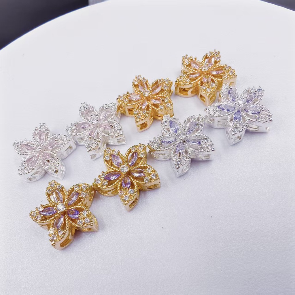 ลูกปัด Spacer 14K Cherry Blossom มีรูพรุน