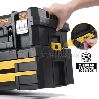 DELTON กล่องเครื่องมือช่าง Combo Kit พร้อมลิ้นชัก 2 ชั้น FORGELINK รุ่น FLX-1559-1322 กันกระแทก วางซ้อนล็อคต่อกันได้