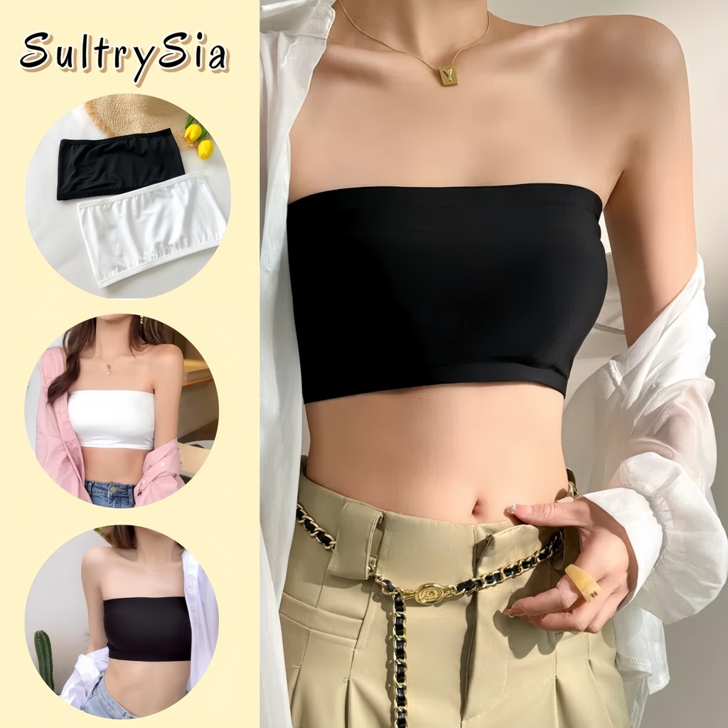 SultrySia พร้อมส่ง เกาะอก เสื้อเกาะอก สองสีใส่สบายไม่อึดอัด "MX-2สี/DW-02"