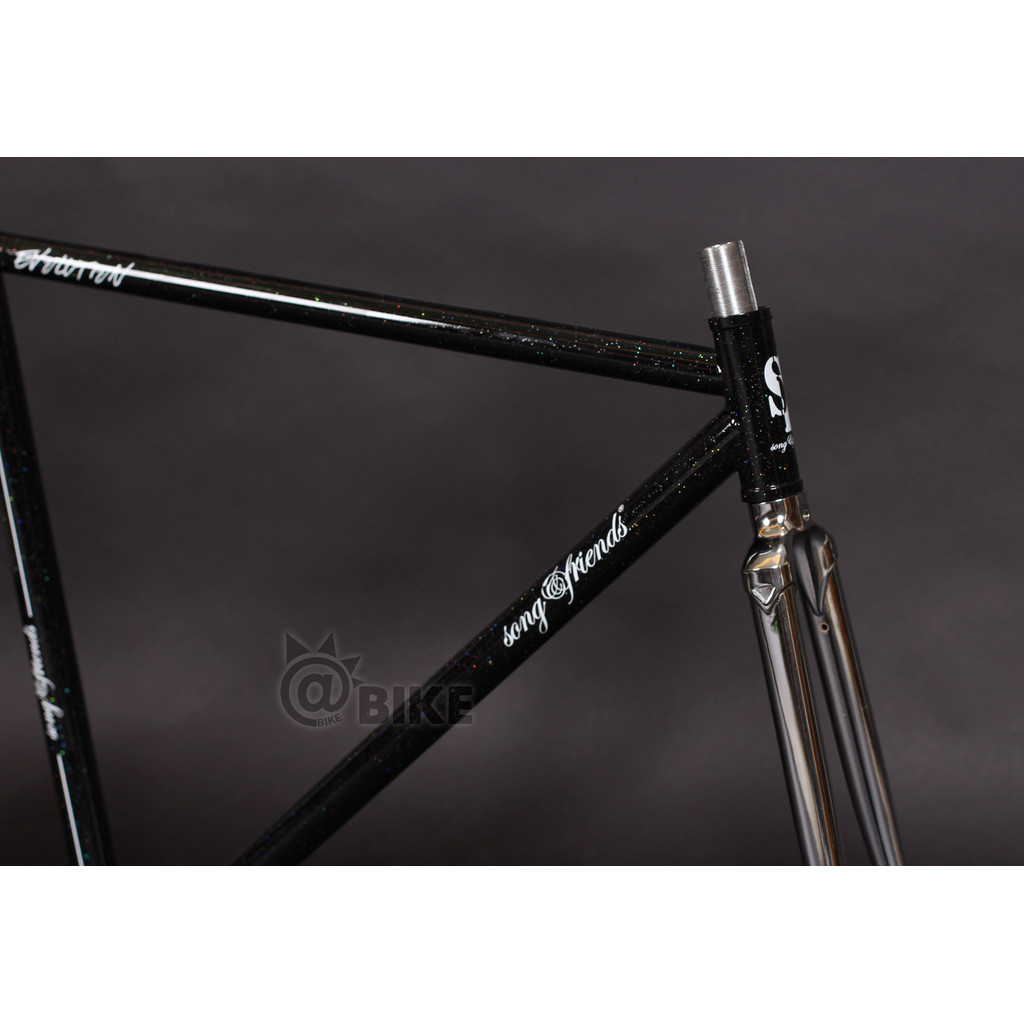 .Fixed Gear Bike Frame สีดำ สำหรับรถเดียวความเร็วคงที่