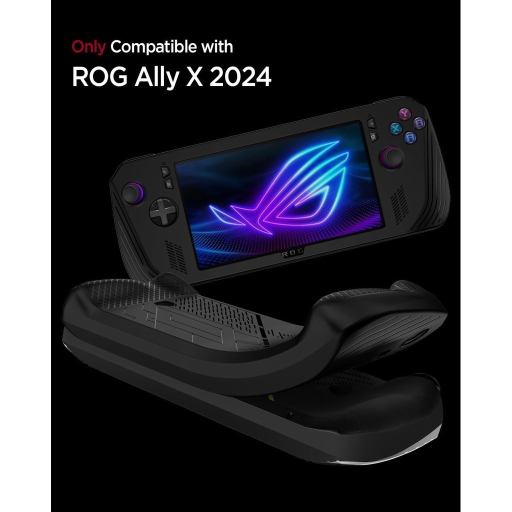 Miimall เคสซิลิโคนสําหรับ ASUS ROG Ally X Case, เคสป้องกันสําหรับ ROG Ally X 2024, นุ่มป้องกันลื่นกันกระแทกป้องกันรอยขีดข่วนกันฝุ่นฝาครอบบางสําหรับ ASUS ROG Ally X 