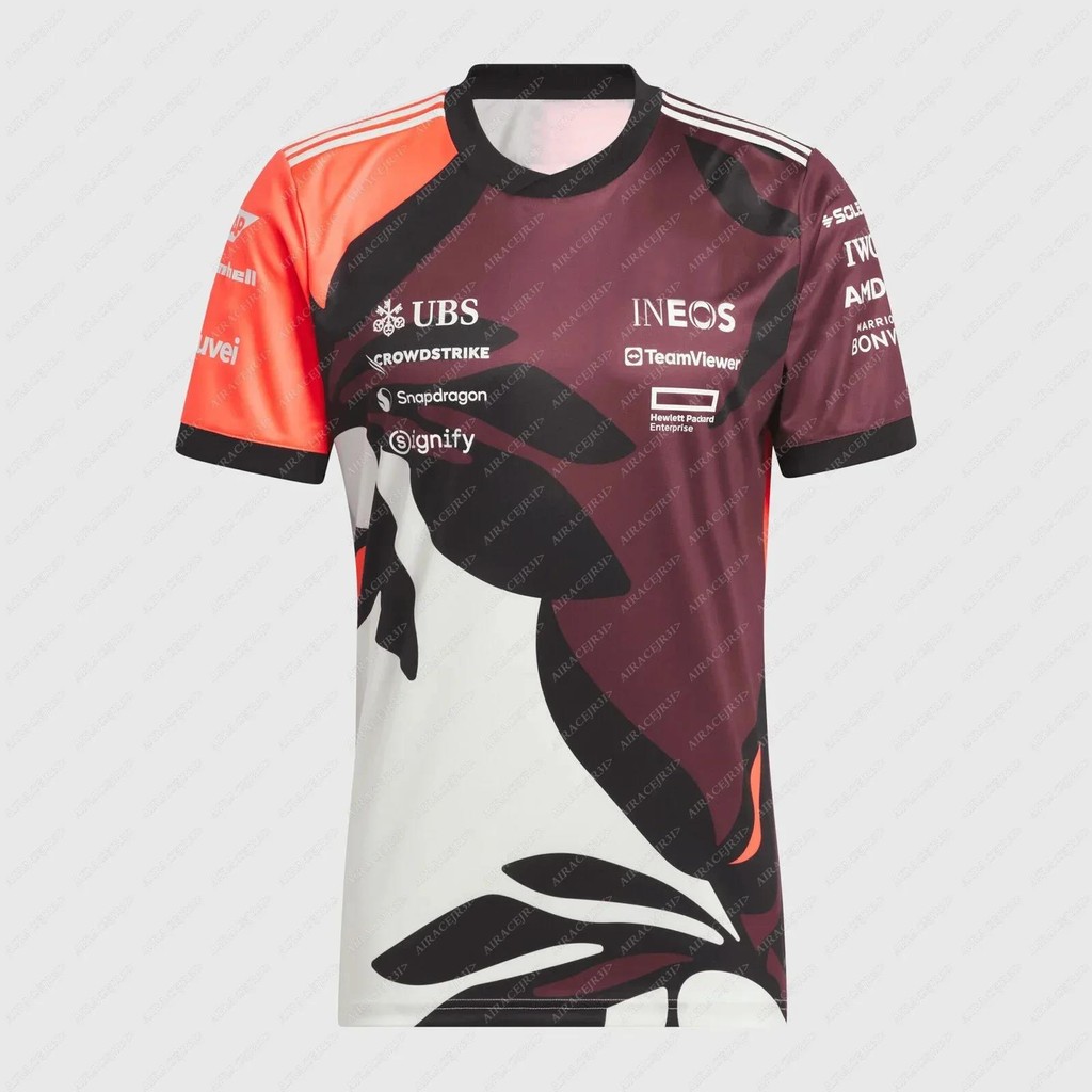 2025 ใหม่สําหรับ Mercedes Benz เสื้อยืด Racing F1 ทีมกีฬา Motorsport ผู้ชายฤดูร้อนแห้งเร็ว George Ru