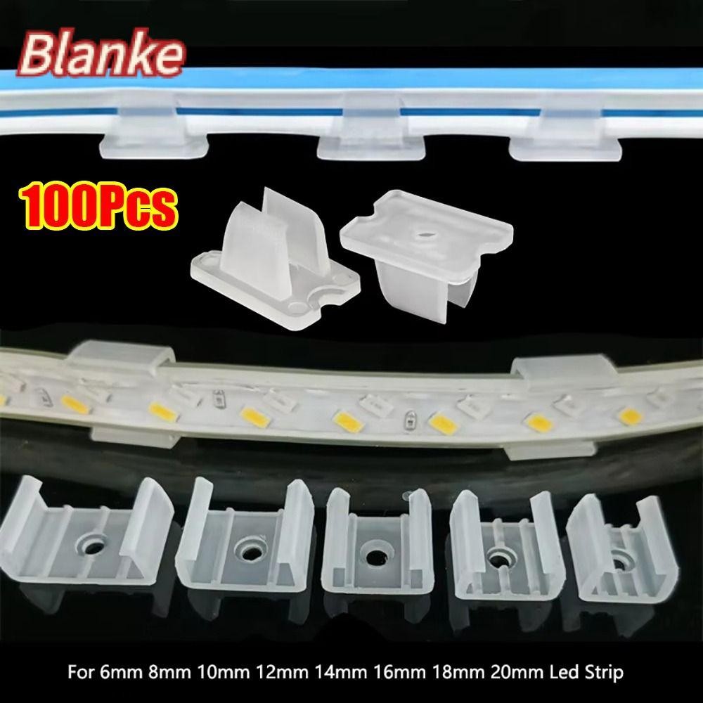 BLANKE 100 ชิ้นหัวเข็มขัดยึดไฟ,พลาสติก 8-20 มิลลิเมตร LED Strip คลิปคงที่,โคมไฟผู้ถือติดตั้ง 220 โวลต์ยืดหยุ่น COB 5050/5730/2835 ผู้ถือโคมไฟติดผนังขั้วต่อ