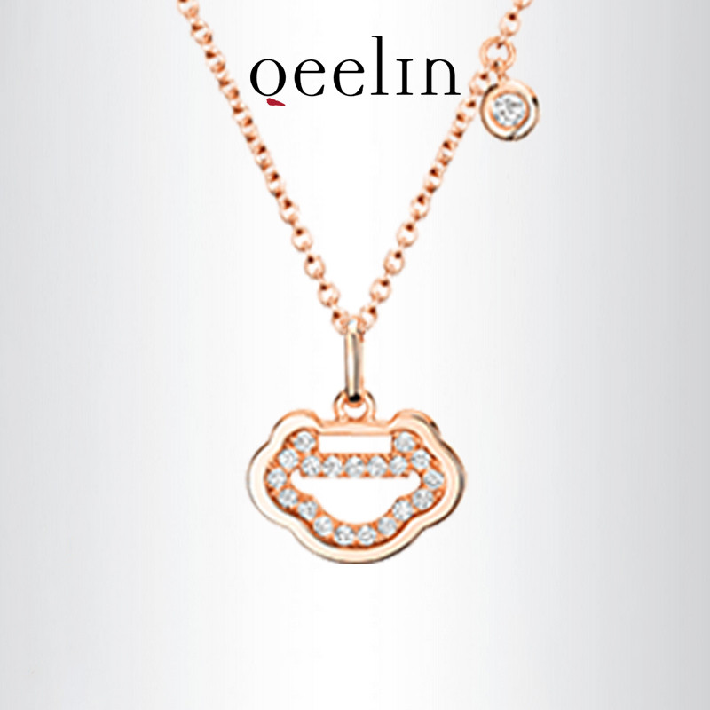 สร้อยคอ Qeelin Petite Yu Yi ทำจากทองคำ 18K และเพชร เหมาะสำหรับผู้หญิง