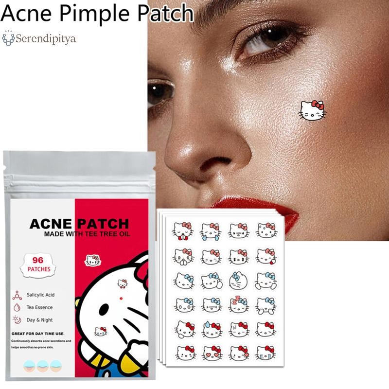 SEE 96 ชิ้น Hello Kitty Cat Repair Acne Patch บํารุงผิวหน้า Fade Blemishes Pimple TH