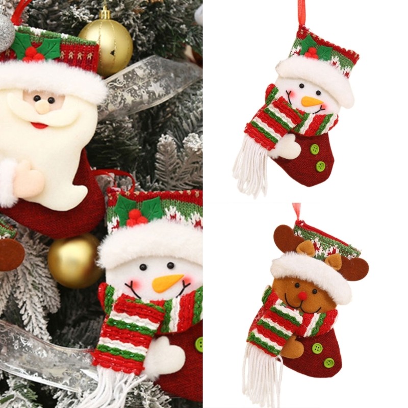 Xiangbao Christmas Stocking Christmas Stocking ถุงน่องคริสต์มาสเตาผิงถุงน่องแขวน