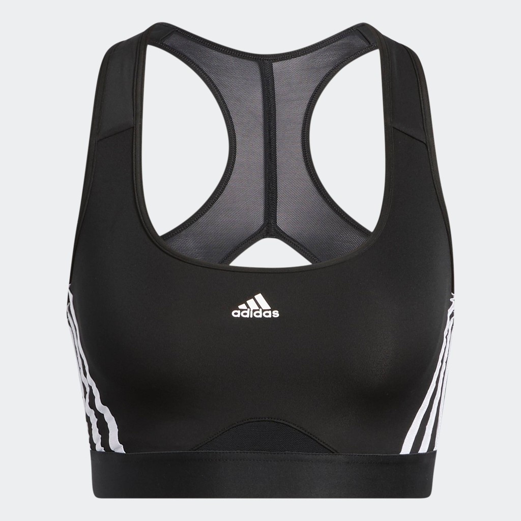 adidas Gym & Training สปอร์ตบราซัพพอร์ตระดับปานกลาง PrimeLiftreact 3 Stripes ผู้หญิง สีดำ HC7889