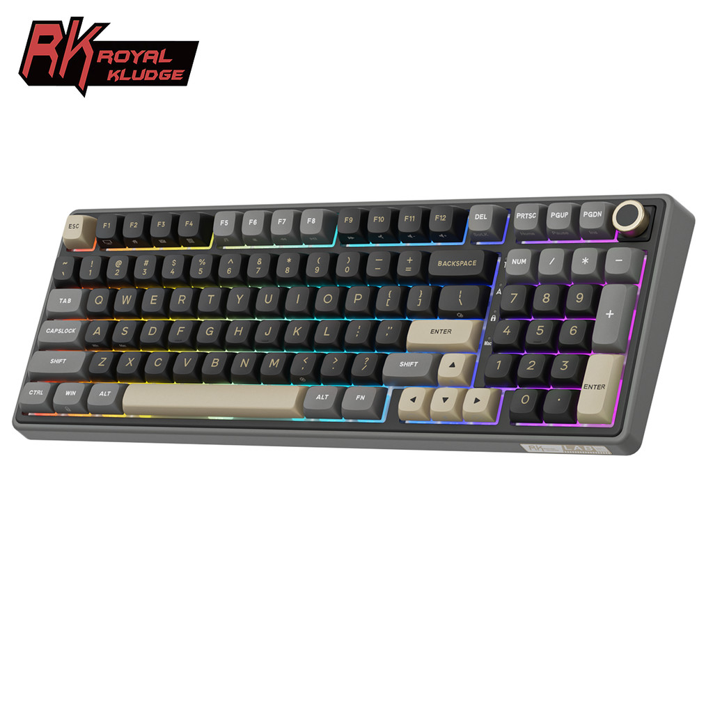 Royal Kludge RK R98Pro Phantom 98 Key RGB แบบมีสายพร้อมคีย์บอร์ดเชิงกลลูกบิด