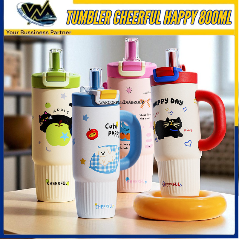 WOMEDIA Tumbler Cheerful Happy Day 800ML / ขวดดื่ม Happy Day 800ML