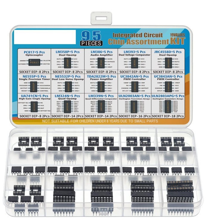 15 ค่า IC Series Kit PC817LM358PLM386LM393JRC4558DNE555 เครื่องขยายเสียงจับเวลา