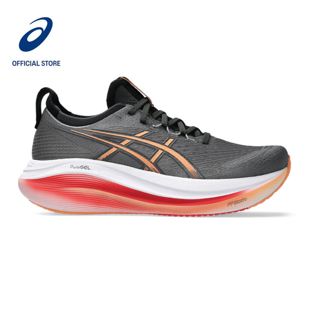 รองเท้าวิ่ง GEL-NIMBUS 27 WIDE สำหรับผู้ชาย สีคาร์บอน Mojave HUEL