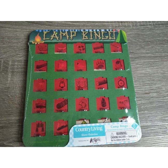 American CAMP BINGO Camping BINGO Game Shutter Slide Literacy Learn Word Game Version Set 2