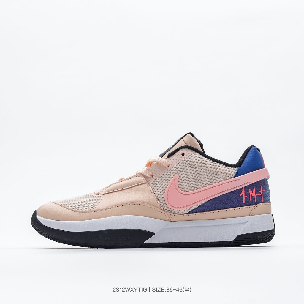N&K Zoom JA 1 EP รองเท้าบาสเก็ตบอลกีฬาลําลองตัดต่ํารุ่น Morant รองเท้ากีฬาสีเทาสีฟ้าสีชมพู 8WD1