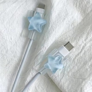 เกาหลีน่ารัก 3D Ocean Stars Change Charger Protector Cover Charger Line Protectors Organizer Winder Protector ฝาครอบอุปกรณ์เสริม