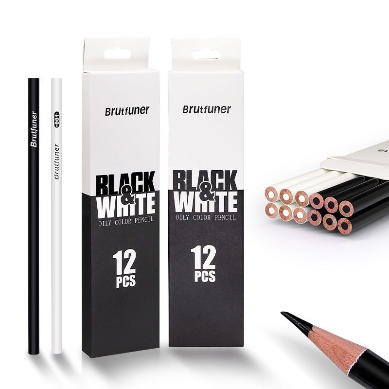 สีไม้ colleen 120 สี สี คอลลีน Benfaner Brutfuner ดินสอดำและขาว12แท่งดินสอน้ำมันนักเรียนวาดด้วยมือกราฟฟิตีตะกั่ว