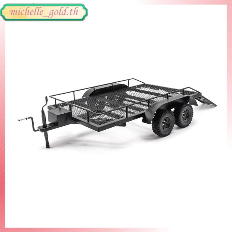 [THG2]RC รถอัพเกรดโลหะ Double-Spring บันได Trailer ชุดชุดสําหรับ 1/10 TRX4, SCX6, SCX10 RC Trailer R