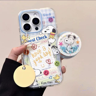 เคสไอโฟน 17 สำหรับ IPhone 15 16 14 13 12 Pro Max 16 15 7 14 8 Plus 16 Pro สนูปปี้สุดน่ารักและสร้างสรรค์หน้ายิ้มแบบปกใหม่