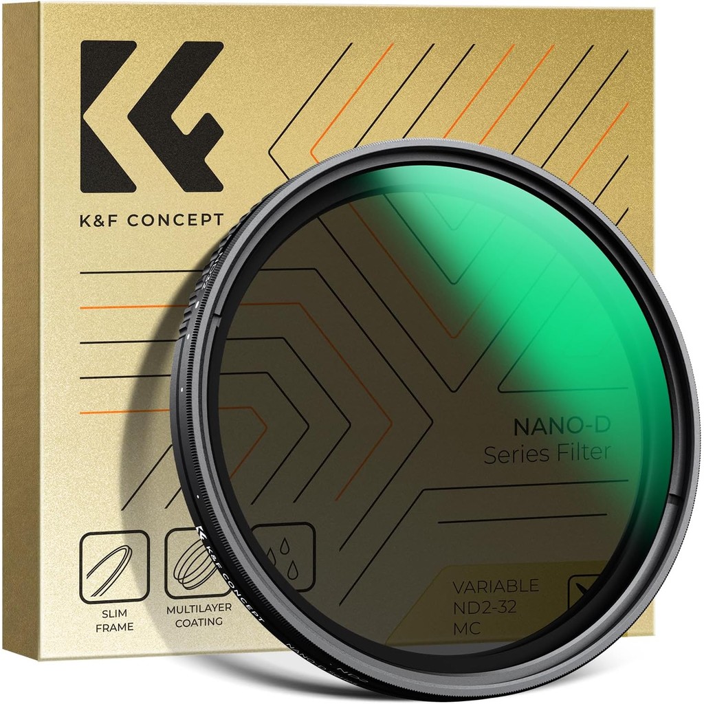 K&F Concept NANO-D Variable ND2-32 Filter 1-5 หยุดลดแสง ตั้งเวลาสํารวจหลายบางเฉียบ