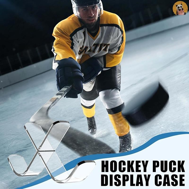 [CO] Hockey Puck Display Case อะคริลิค Triple Hockey Puck Display Stand กีฬาสําหรับ 3 Pucks Hockey ต