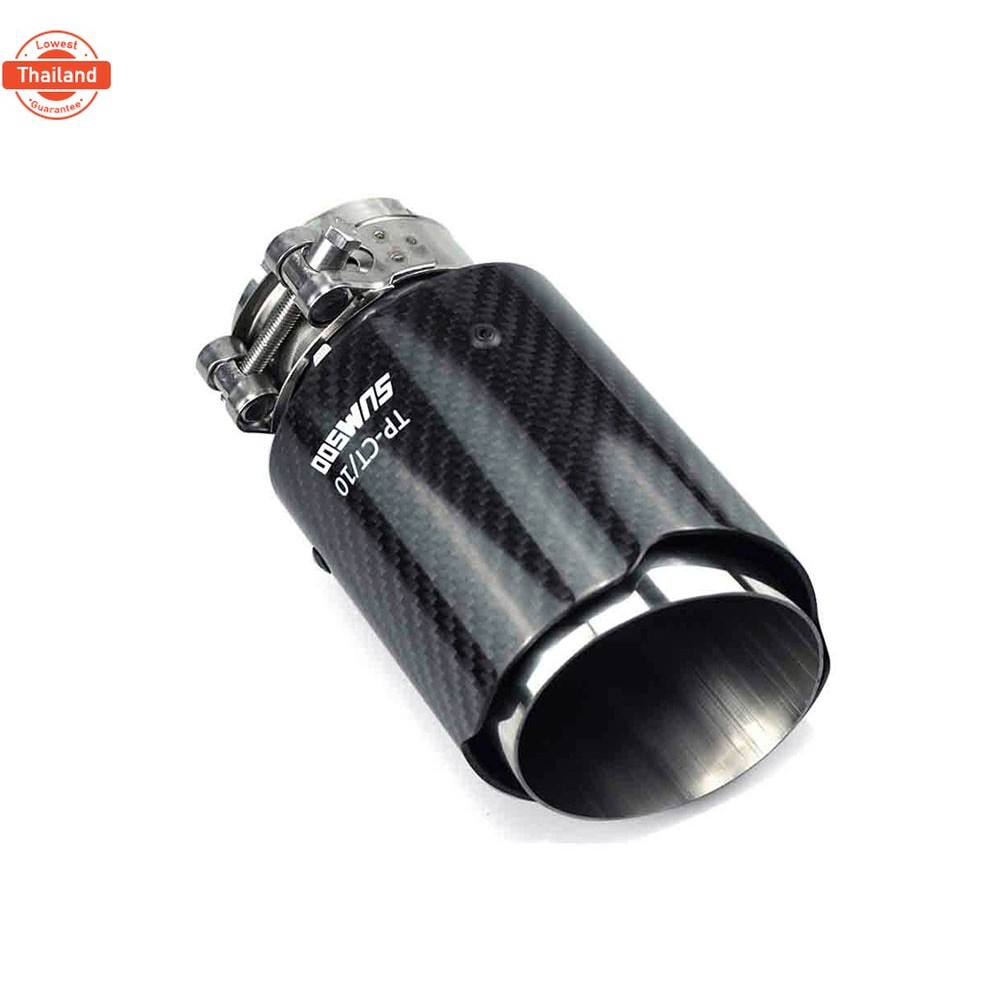 AK ธรรมดาสาน Glossy คาร์อนระไอเสียรถยนต์ท่อไอเสียปลายท่อหางสากลตรงเงินสแตนเลส Car AK tailpipe ขอตรงแ