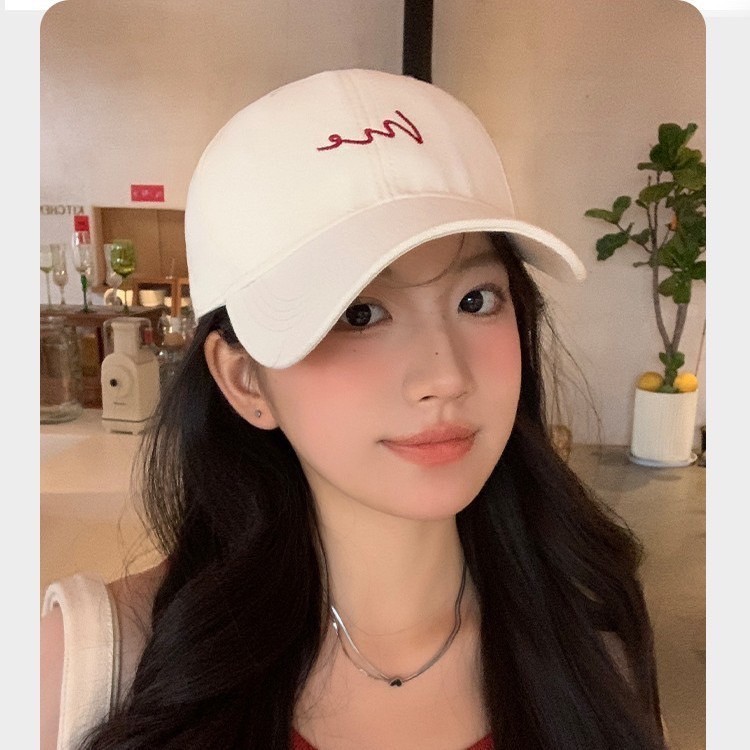 HAT37🧢หมวกเบสบอล ปักลาย สไตล์เกาหลี ผู้หญิง💕 ป้องกันแสงแดด ปีกหมวกกว้างทรงลึก พร้อมส่งจากไทย - รูปที่ 6