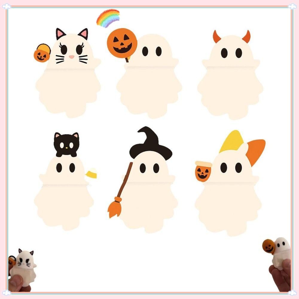 QPFKHT85 Ghostees Mystery Phone Buddy, Stick-On Toy Phone Topper, Fun Mini Halloween Pumpkin Ghost P