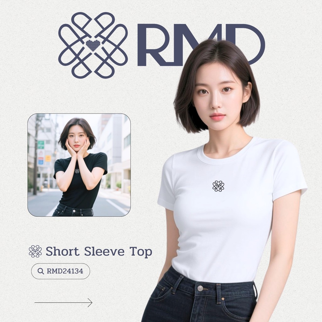 ℝ𝕄𝔻 𝕆𝕟𝕝𝕚𝕟𝕖 𝕊𝕥𝕠𝕣𝕖™  เสื้อยืดสีพื้น ผ้าคอตตอนเนื้อนุ่ม ไม่ย้วย ทรงสวย อกปักโลโก้ RMD มี 3 สี