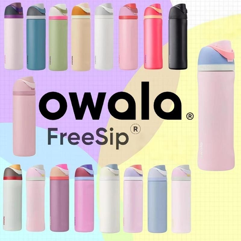 ขวดน้ํา owala FreeSip cup 24oz 32oz 710ml 950ml กระติกน้ําร้อนเก็บความร้อน