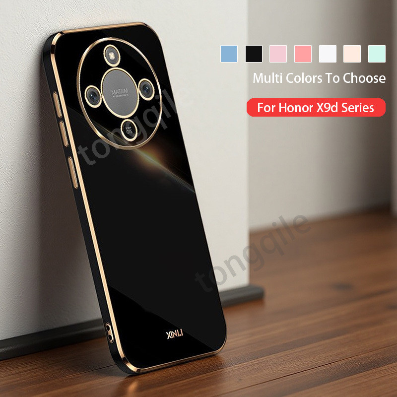 สําหรับ Honor X9d 5G HonorX9d X9 d 2025 TPU เคสโทรศัพท์ฝาหลังกันชนกันกระแทกหรูหราชุบตรงขอบ Soft TPU ยืดหยุ่นทั้งหมดรวม