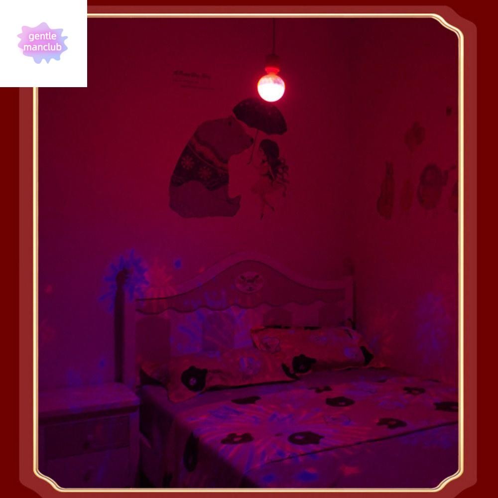 GENTLEMANCLUB หลอดไฟสีสันสดใสปีใหม่ หลอดไฟฉายภาพความสุข โชคดี อวยพรสีสันสดใส เปลี่ยนสี E27 เกลียวปาร