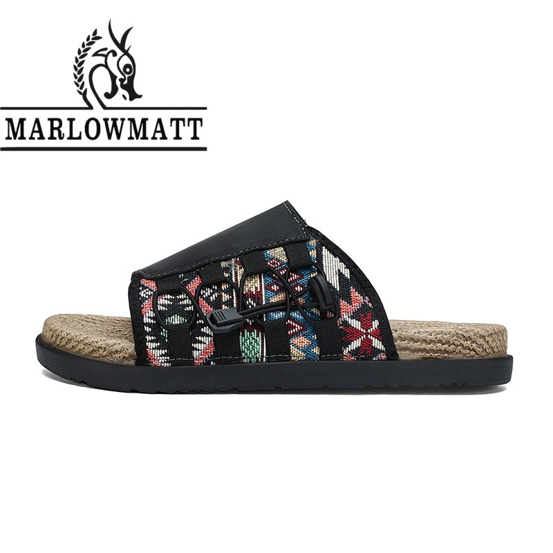 รองเท้าแตะผู้ชาย Marlowmatt | กันลื่นกันน้ํา | รองเท้าแตะแฟชั่นกีฬากลางแจ้ง | 39