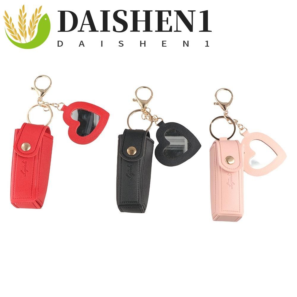 Daishen1 กระเป๋าใส่ลิปสติก ลิปกลอส หนัง PU ขนาดเล็ก แบบพกพา แฟชั่นสําหรับผู้หญิง