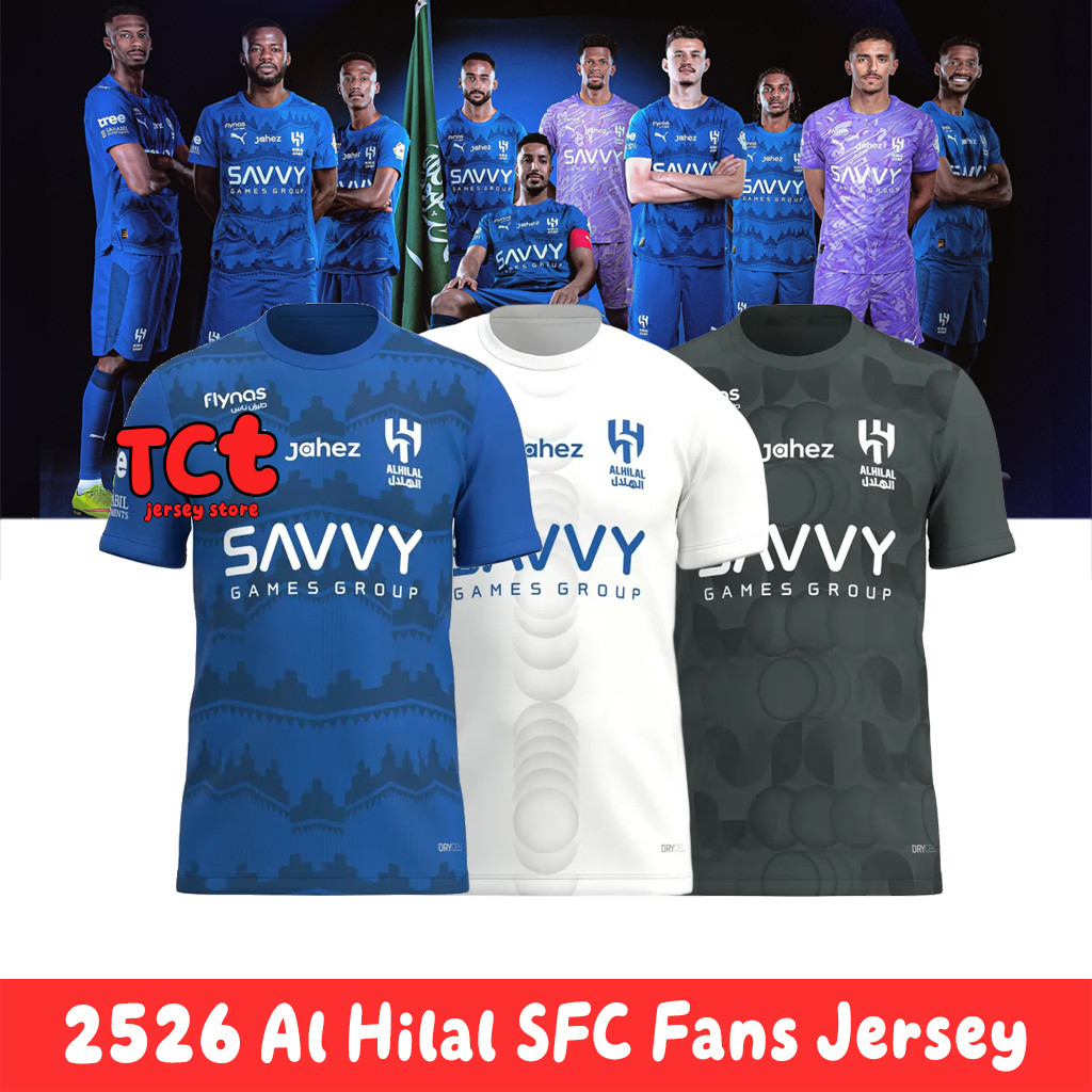 Al Hilal SFC 25/26 home away Third Top Quality แฟนรุ่นเสื้อฟุตบอลฟุตบอล S-4XL เสื้อกีฬาผู้ชาย