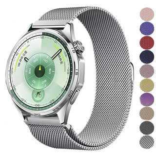 18/20/22mm Milanese Loop สําหรับ Huawei Watch GT6 pro 46 มม.41 มม.สร้อยข้อมือแม่เหล็กสําหรับ Huawei GT5 Pro GT4 GT3 GT2/GT Runner 1/2 สายสแตนเลส